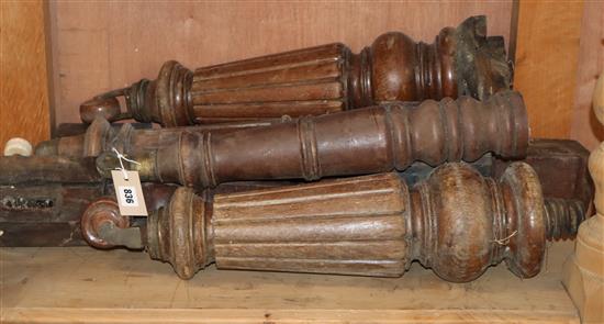 Twelve Victorian table legs